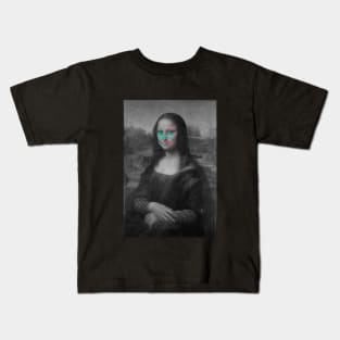 Monna Lisa Skull Interactive Red&Blue Filter T-Shirt #2 Kids T-Shirt